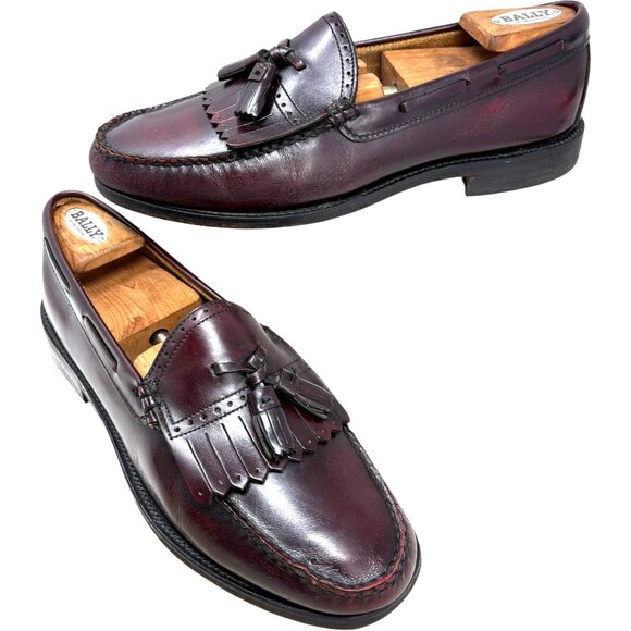 Vintage Hanover 2571 Oxblood Leather Tassel Kiltie Loafers - Picture 6 of 9